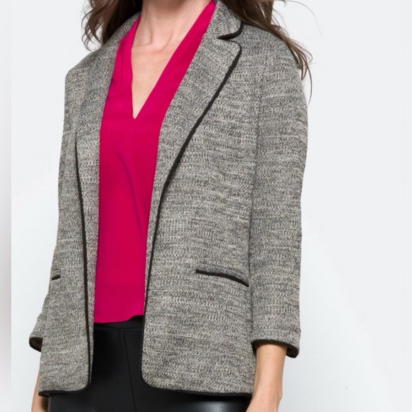 Skies are Blue Gray Knit Blazer - Picture 1 of 6